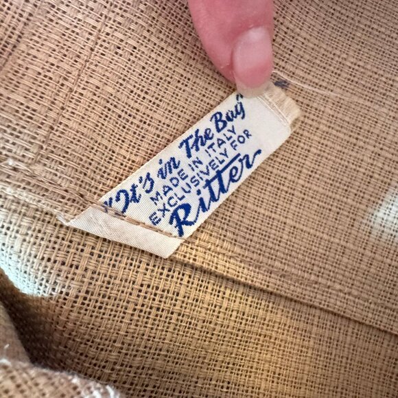 Vintage Pink Raffia Woven Handbag w/ Bamboo Handle Made in Italy - Picture 8 of 14